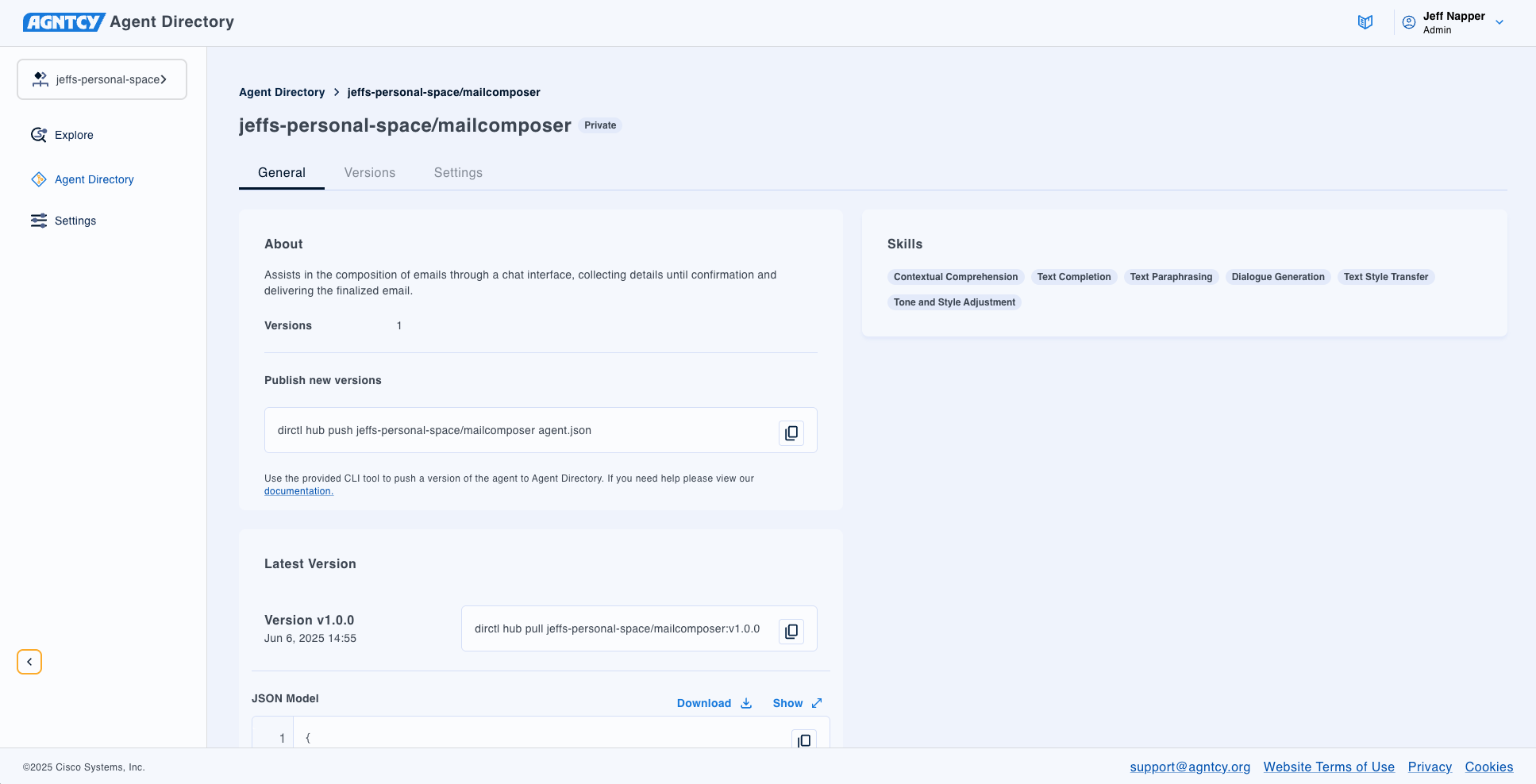 The Agent Details Page