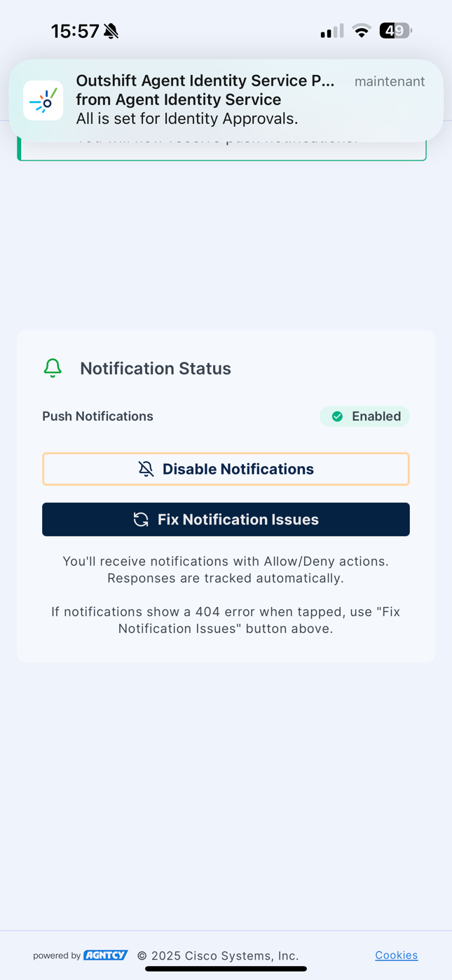 Mobile Device notification status