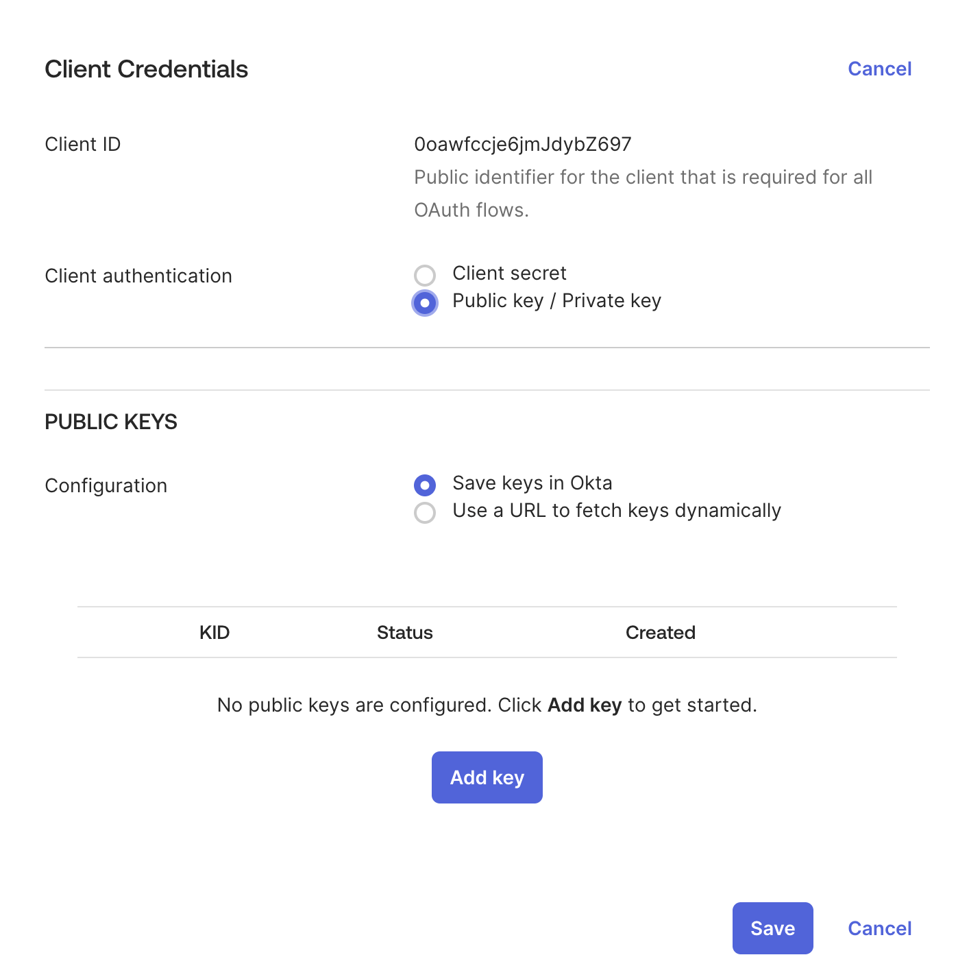 Okta Private Key Setup