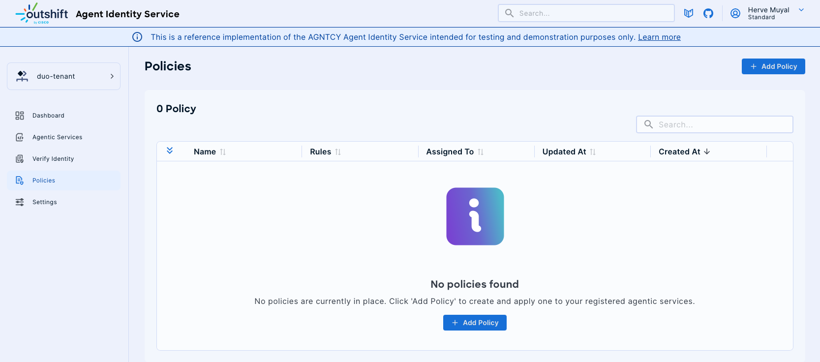 Navigate to Policies section