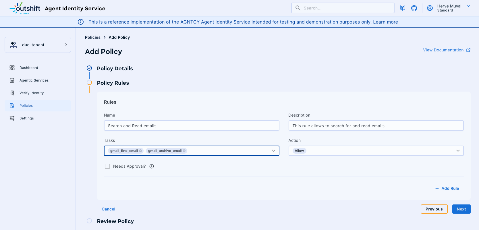Policy Rule Submittion